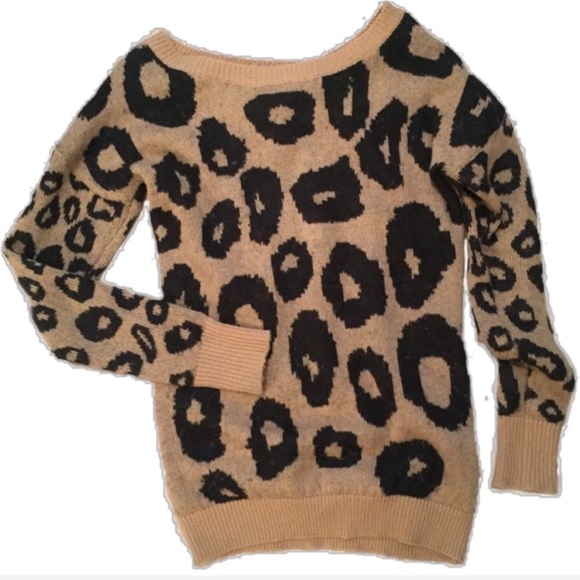Express Sweaters - Express Leopard Print Sweater